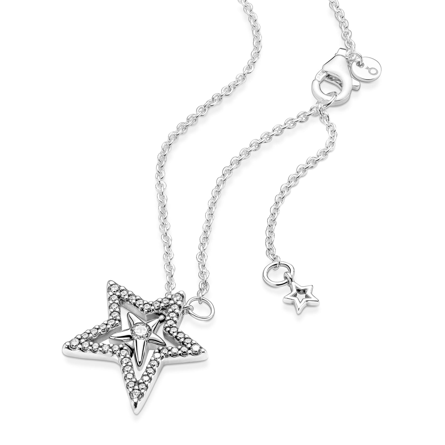 Pavé Asymmetric Star Collier Necklace Premium Fashion Jewelry Gift Collection