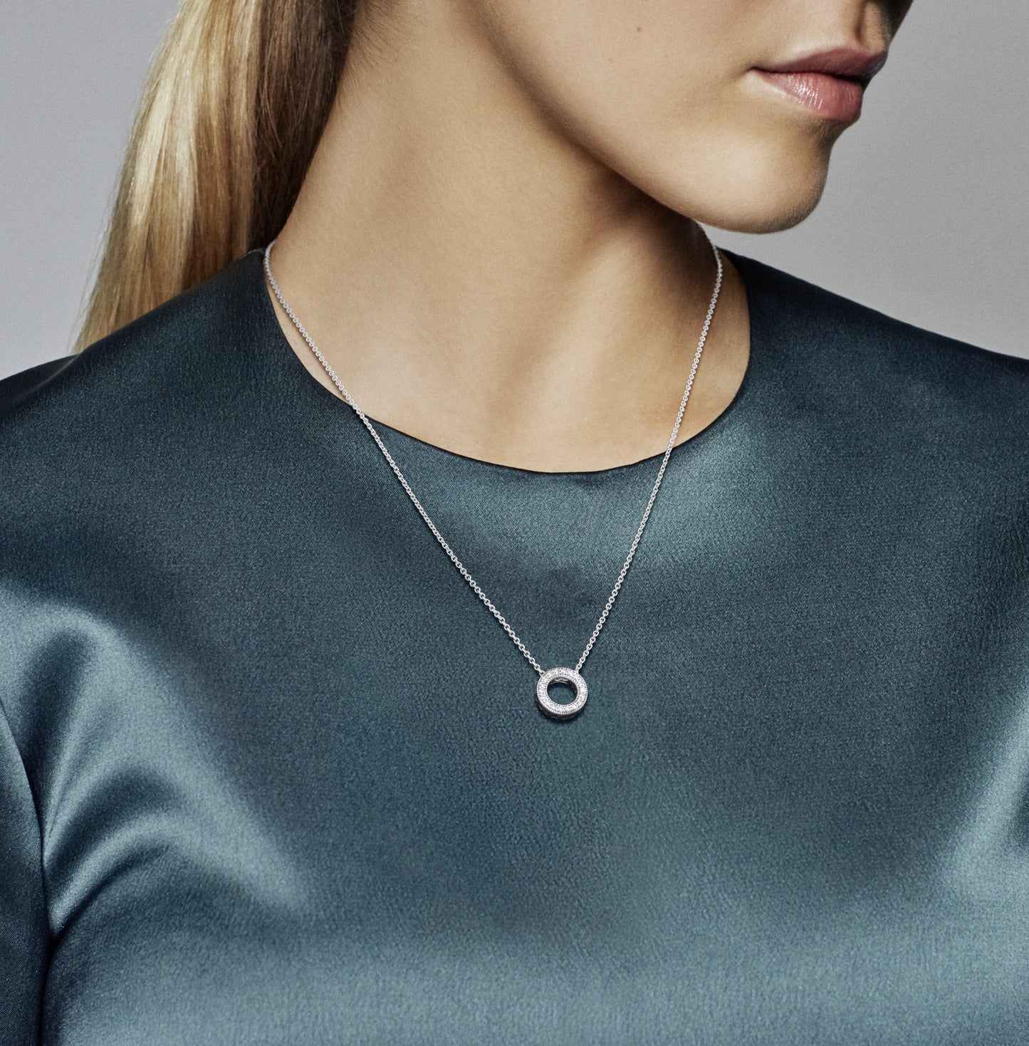 Pandora Logo Pavé Circle Collier Necklace Premium Fashion Jewelry Gift Collection
