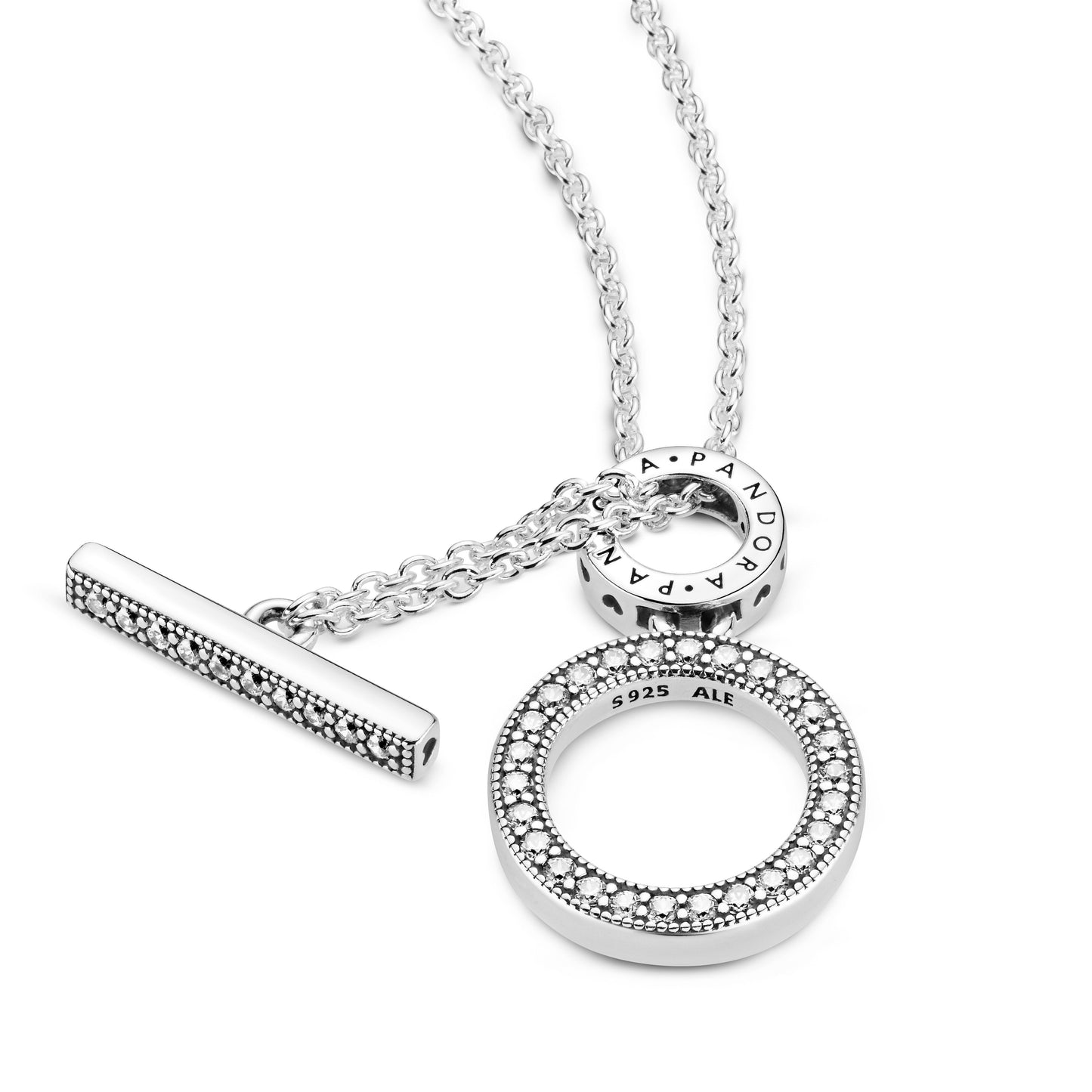 Double Hoop T-bar Necklace Premium Fashion Jewelry Gift Collection