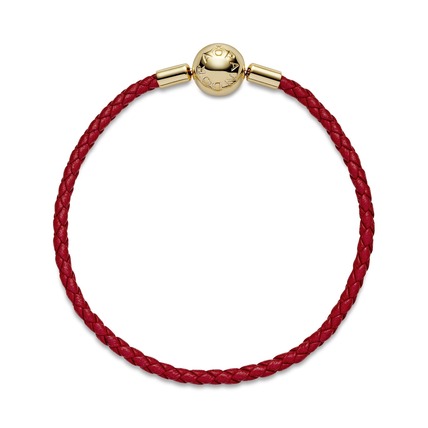 Pandora Moments Red Woven Leather Bracelet Premium Fashion Jewelry Gift Collection