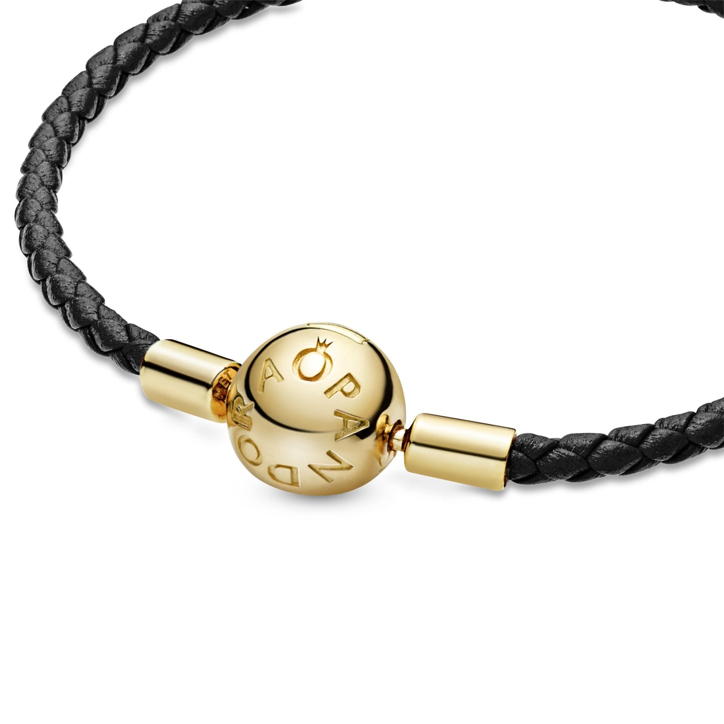 Pandora Moments Black Woven Leather Bracelet Premium Fashion Jewelry Gift Collection