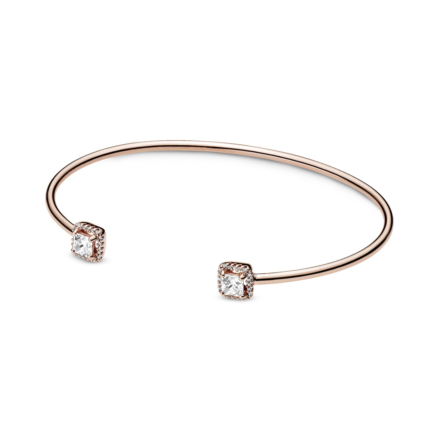 Square Sparkle Open Bangle Premium Fashion Jewelry Gift Collection