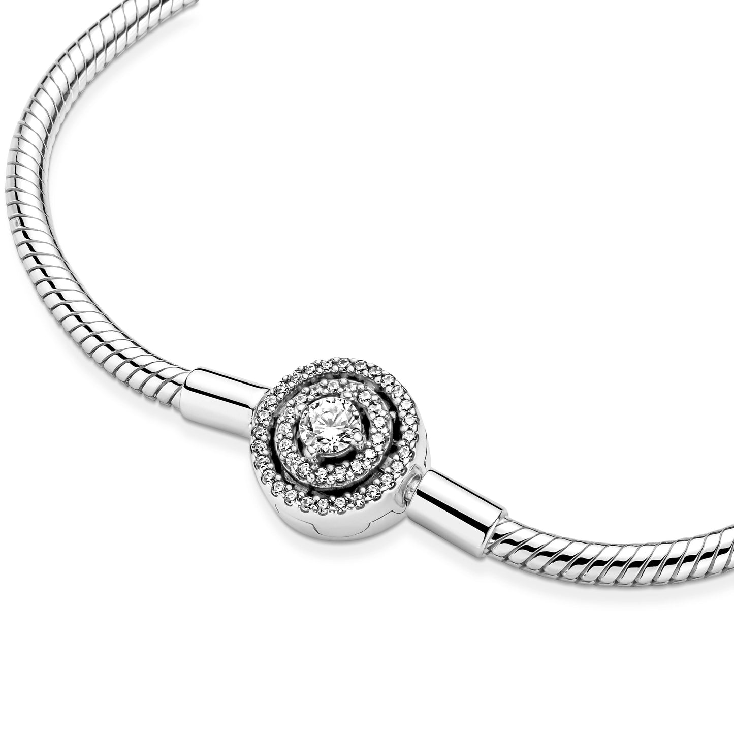 Pandora Moments Halo Snake Chain Bracelet Premium Fashion Jewelry Gift Collection