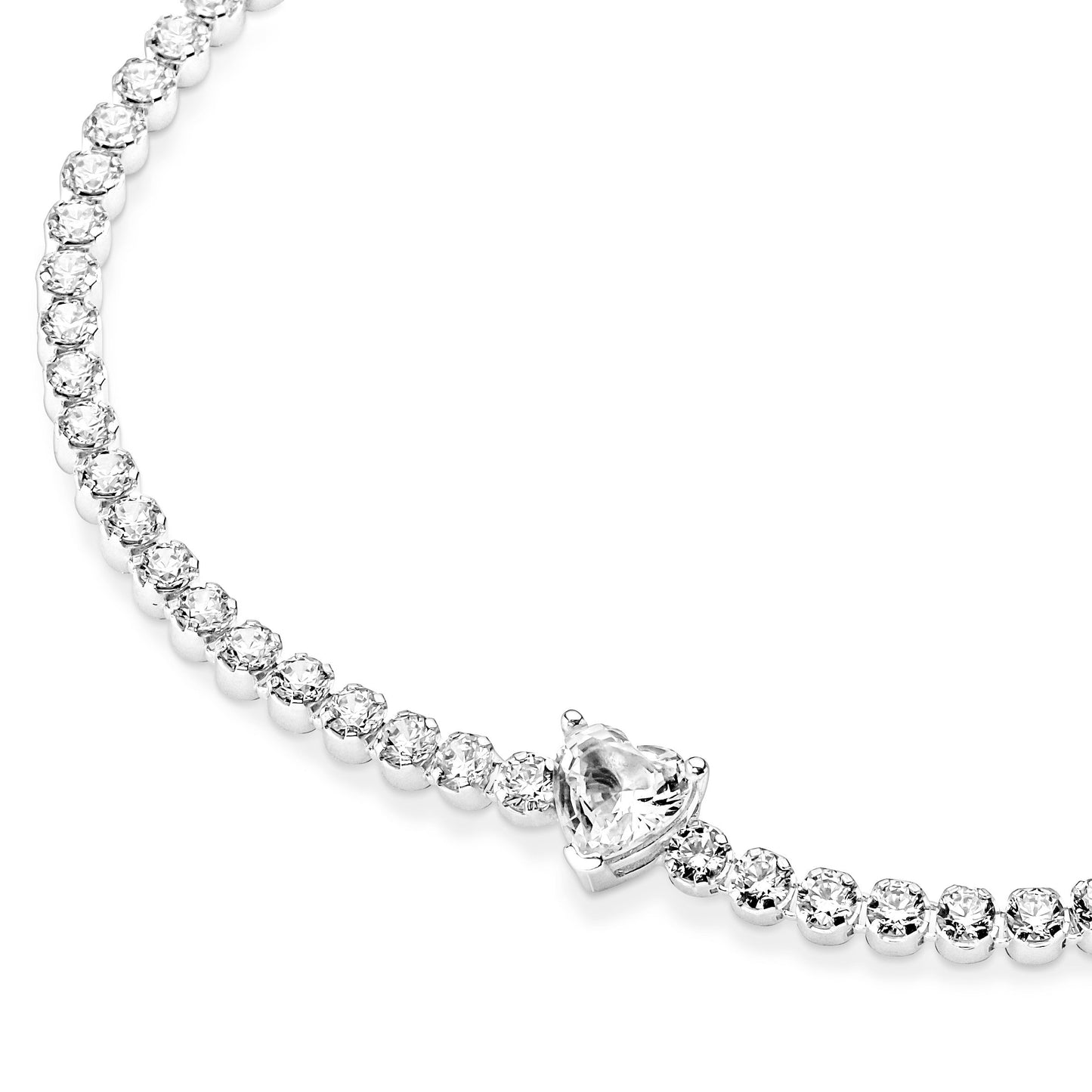 Sparkling Heart Tennis Bracelet Premium Fashion Jewelry Gift Collection