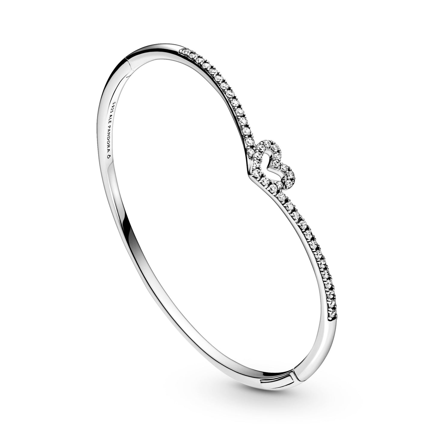 Sparkling Wishbone Heart Bangle Premium Fashion Jewelry Gift Collection