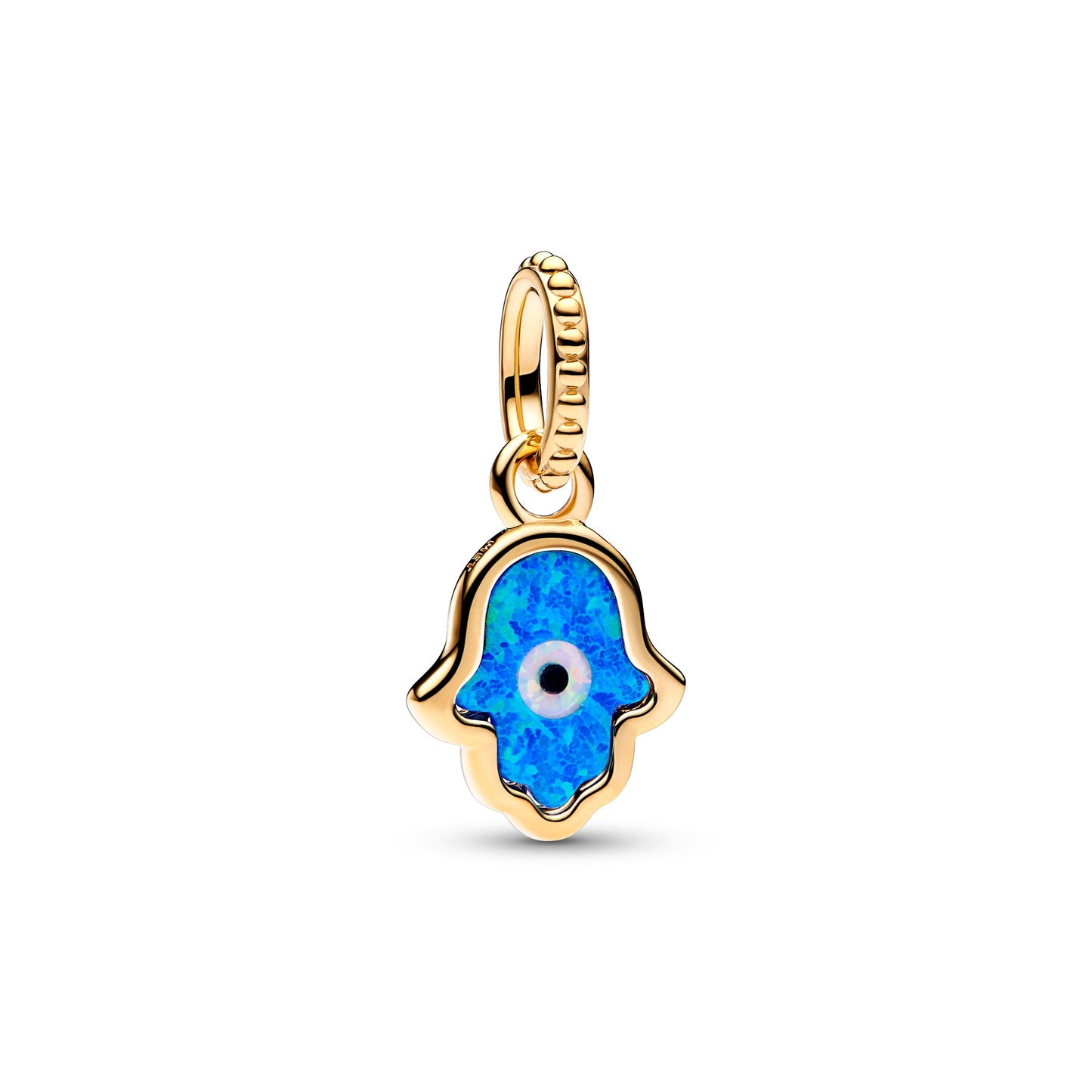 Opalescent Blue Hamsa Hand Dangle Charm Premium Fashion Jewelry Gift Collection