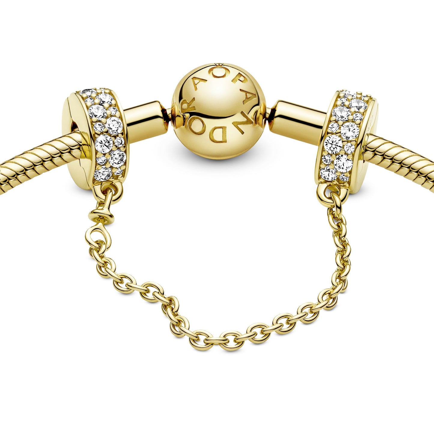 Clear Pavé Safety Chain Clip Charm Premium Fashion Jewelry Gift Collection