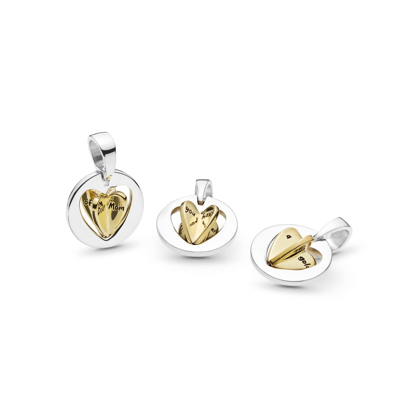 Mum's Golden Heart Dangle Charm Premium Fashion Jewelry Gift Collection