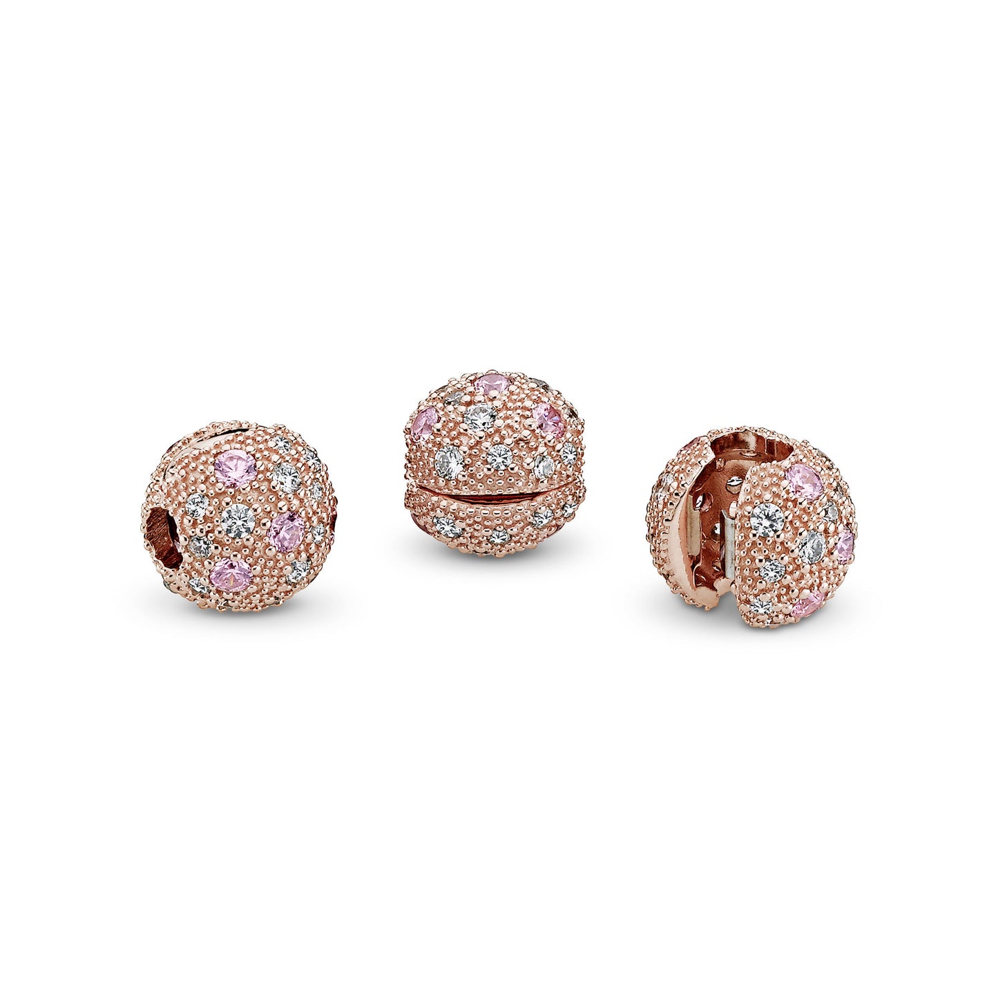 Pink Beaded Texture Clip Charm Premium Fashion Jewelry Gift Collection