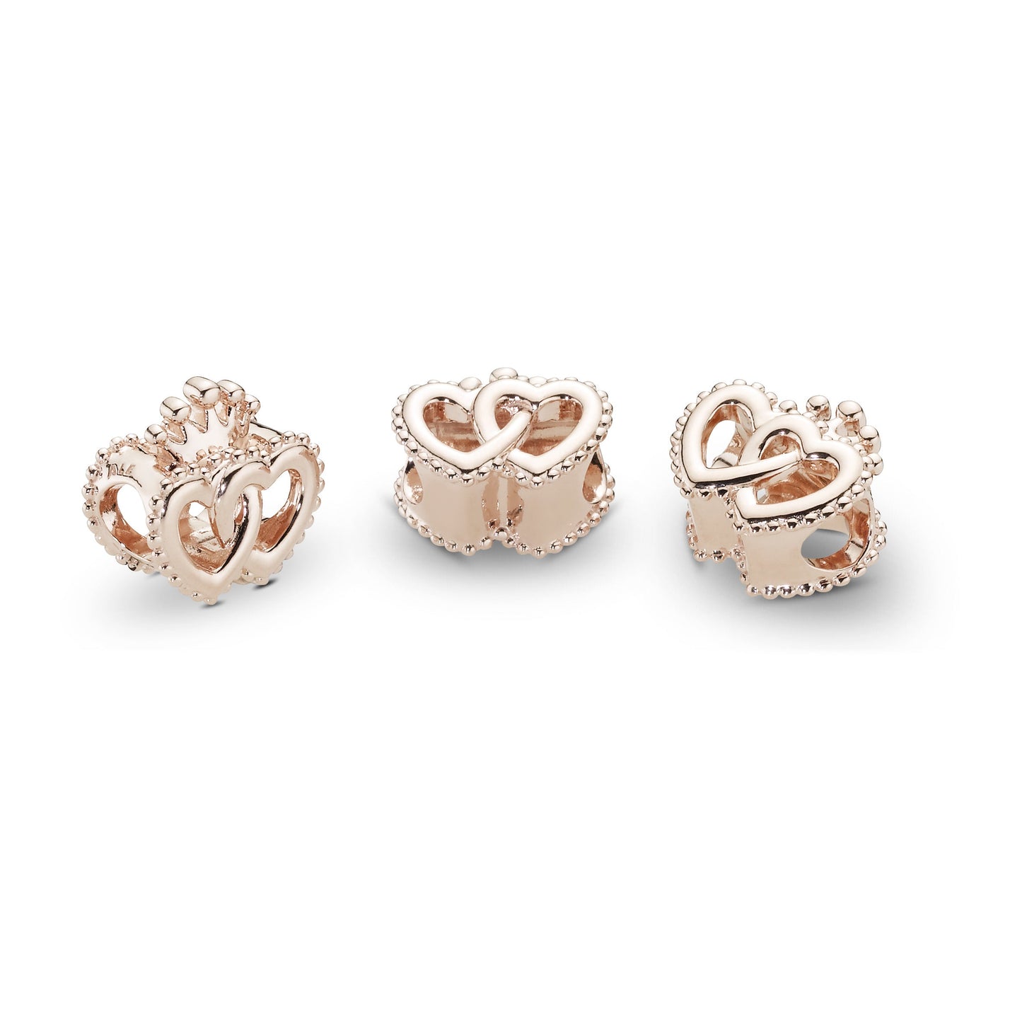 Crown and Entwined Hearts Charm Premium Fashion Jewelry Gift Collection