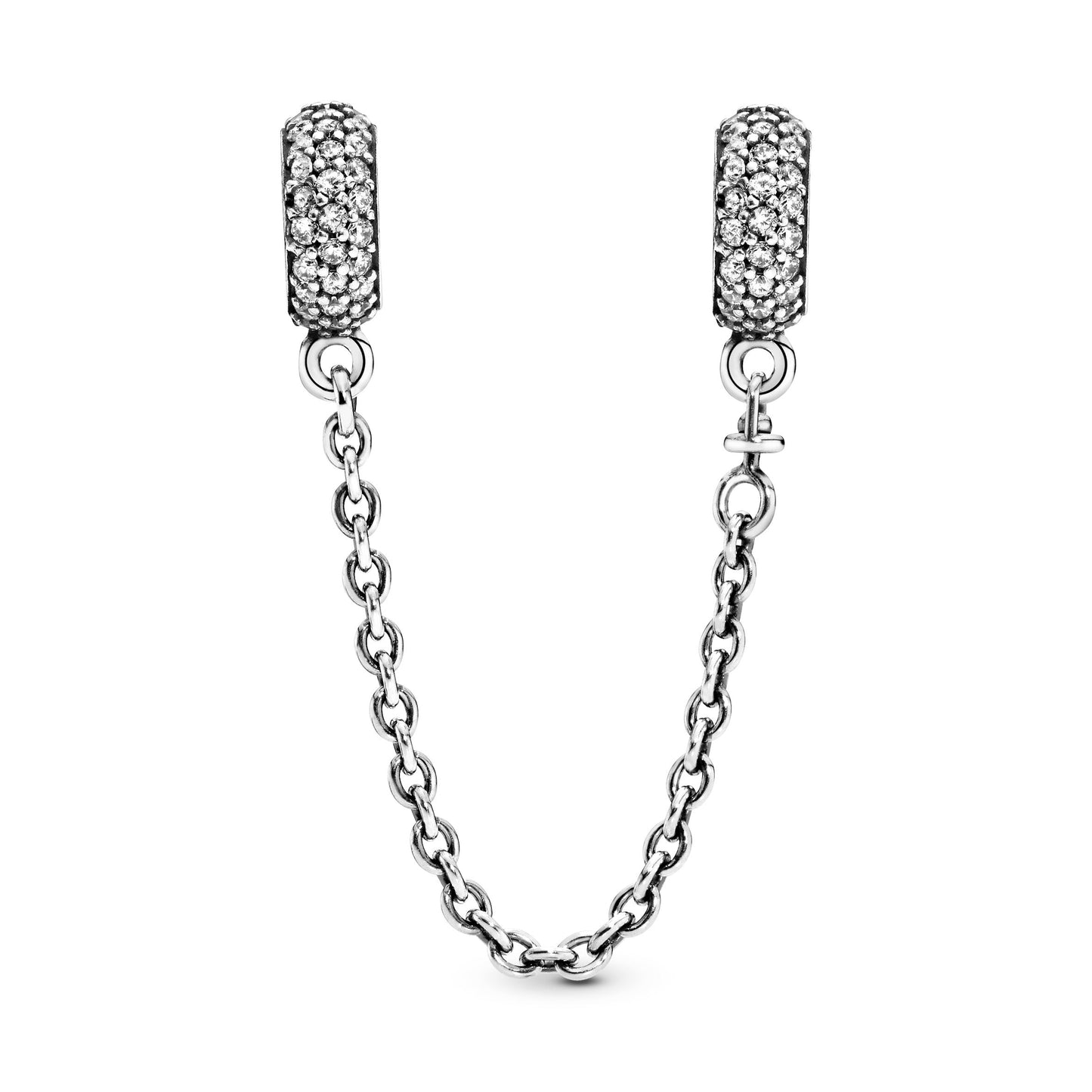 Sparkling Pavé Safety Chain Charm Premium Fashion Jewelry Gift Collection