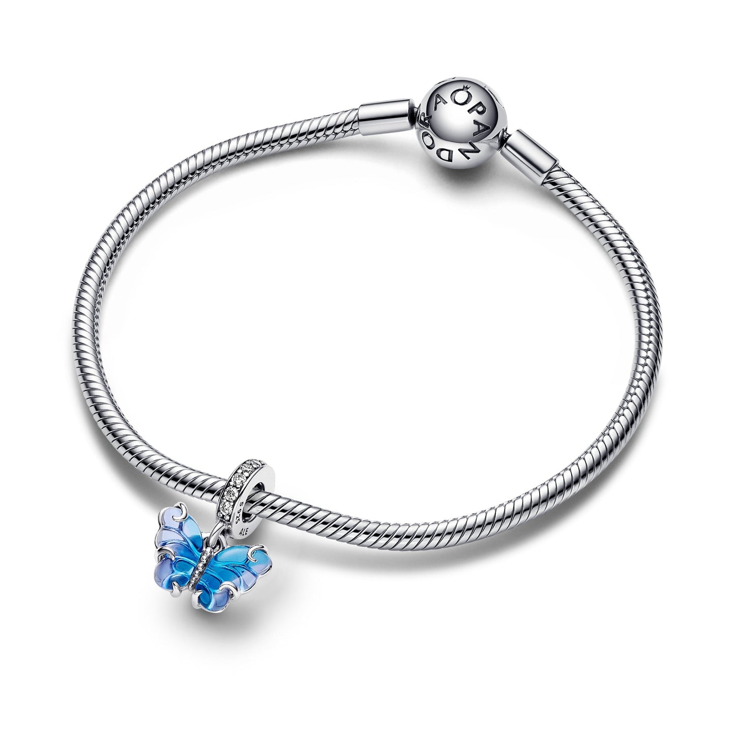 Blue Murano Glass Butterfly Dangle Charm Premium Fashion Jewelry Gift Collection