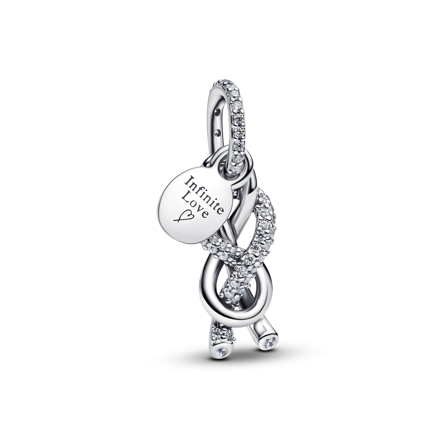 Pavé Infinity Knot Dangle Charm Premium Fashion Jewelry Gift Collection
