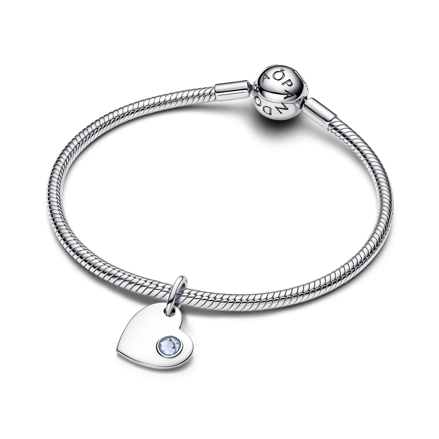 Engravable Heart Aqua Blue Stone Dangle Charm Premium Fashion Jewelry Gift Collection