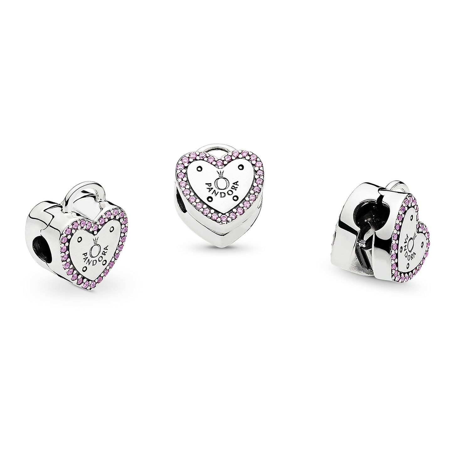 Pandora Logo Heart Padlock Clip Charm Premium Fashion Jewelry Gift Collection