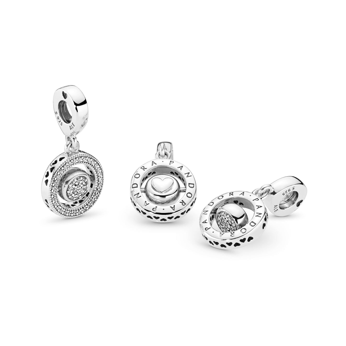 Spinning Pandora Logo & Pavé Dangle Premium Fashion Jewelry Gift Collection
