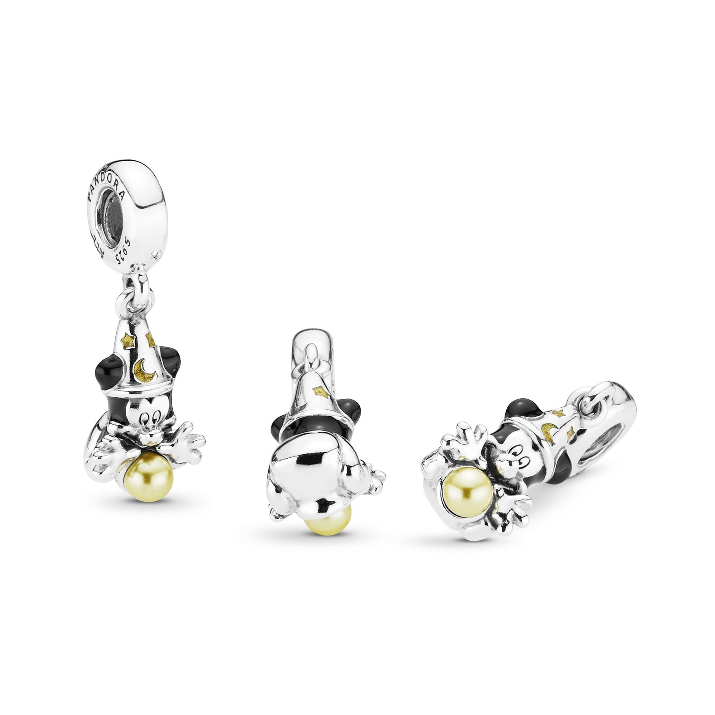 Disney Fantasia Sorcerer Mickey Mouse Dangle Charm Premium Fashion Jewelry Gift Collection