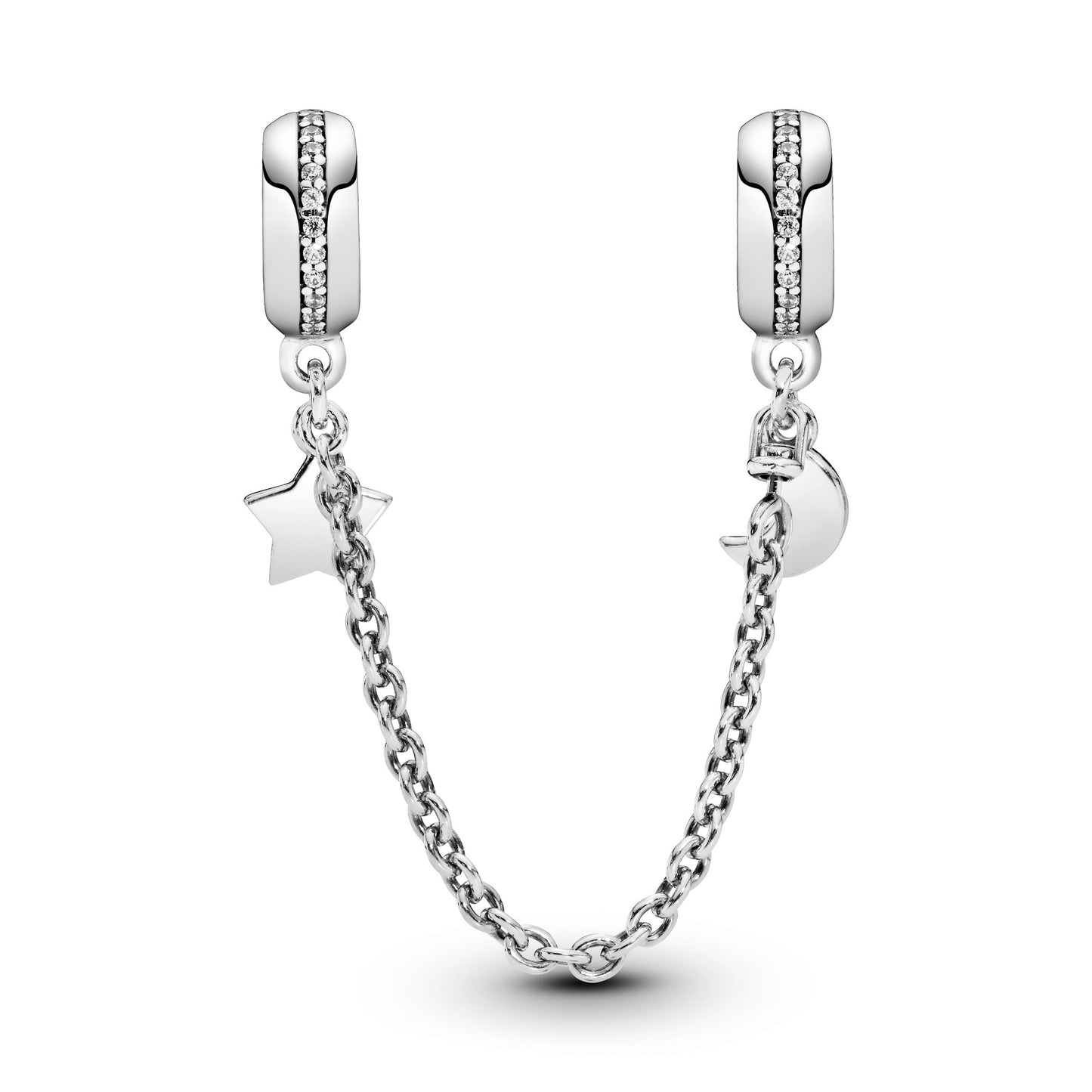 Half Moon & Star Safety Chain Charm Premium Fashion Jewelry Gift Collection