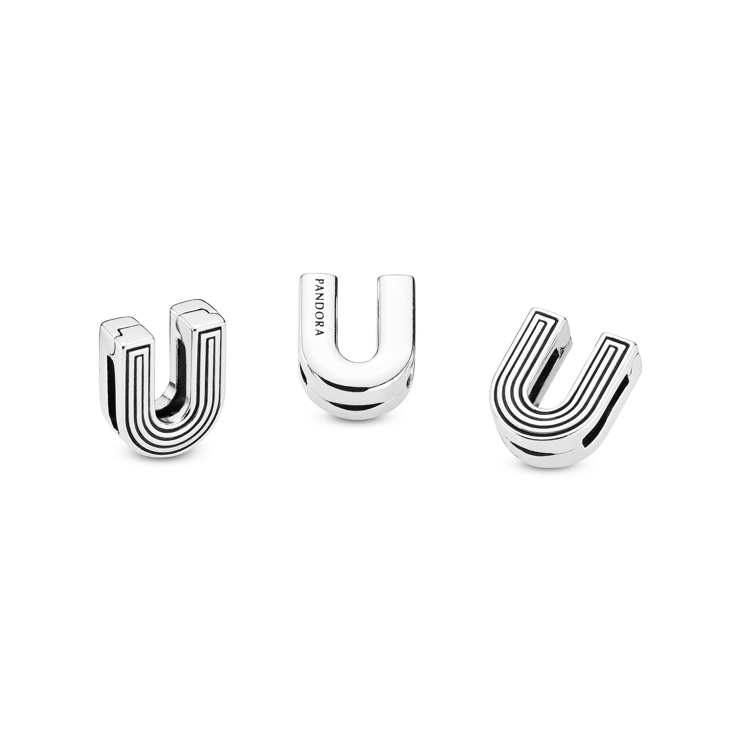 Letter U Clip Charm Premium Fashion Jewelry Gift Collection