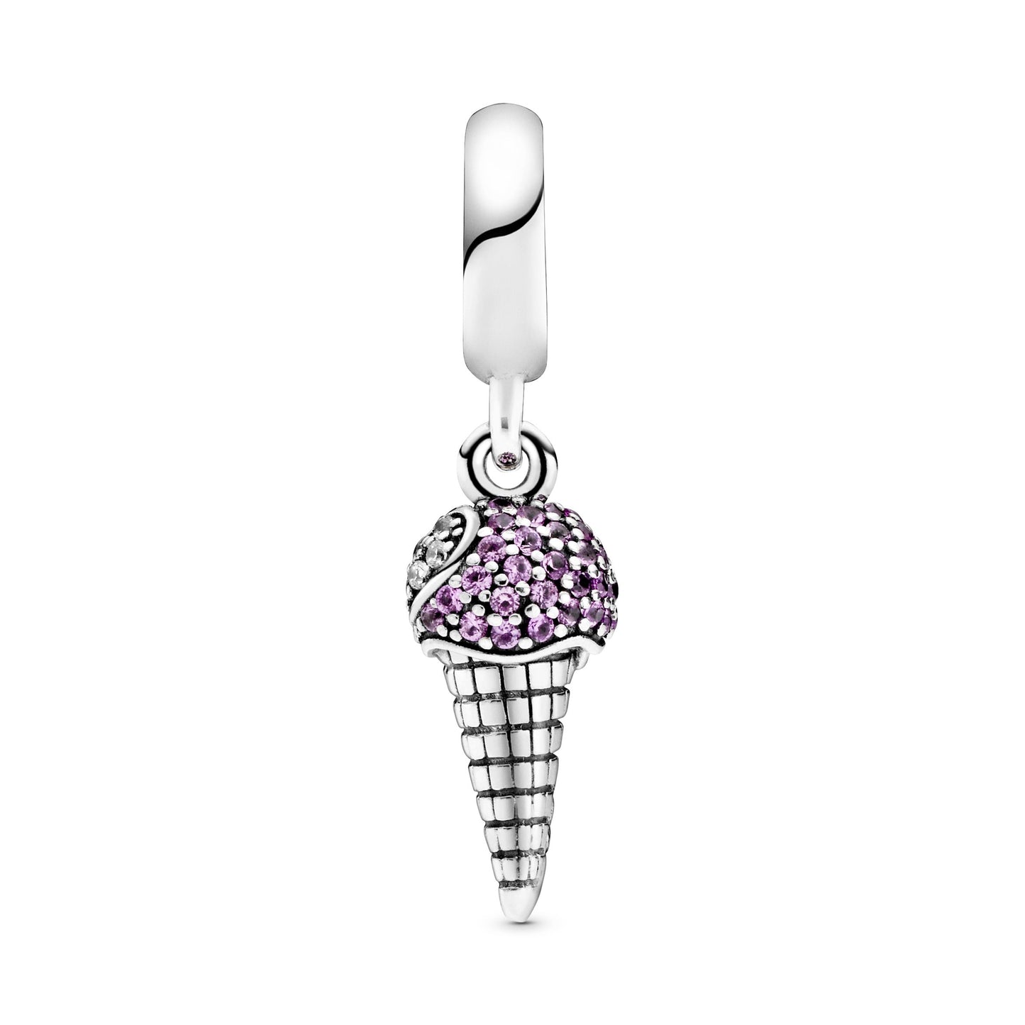Pavé Ice Cream Cone Dangle Charm Premium Fashion Jewelry Gift Collection