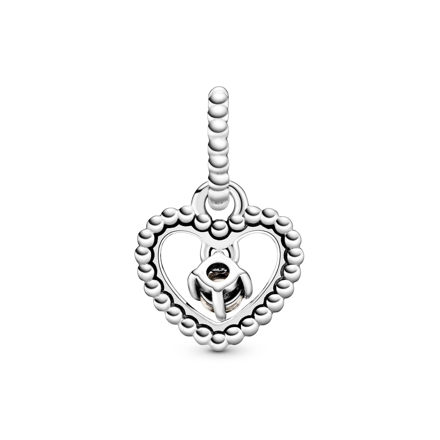 Misty Rose Beaded Heart Dangle Charm Premium Fashion Jewelry Gift Collection