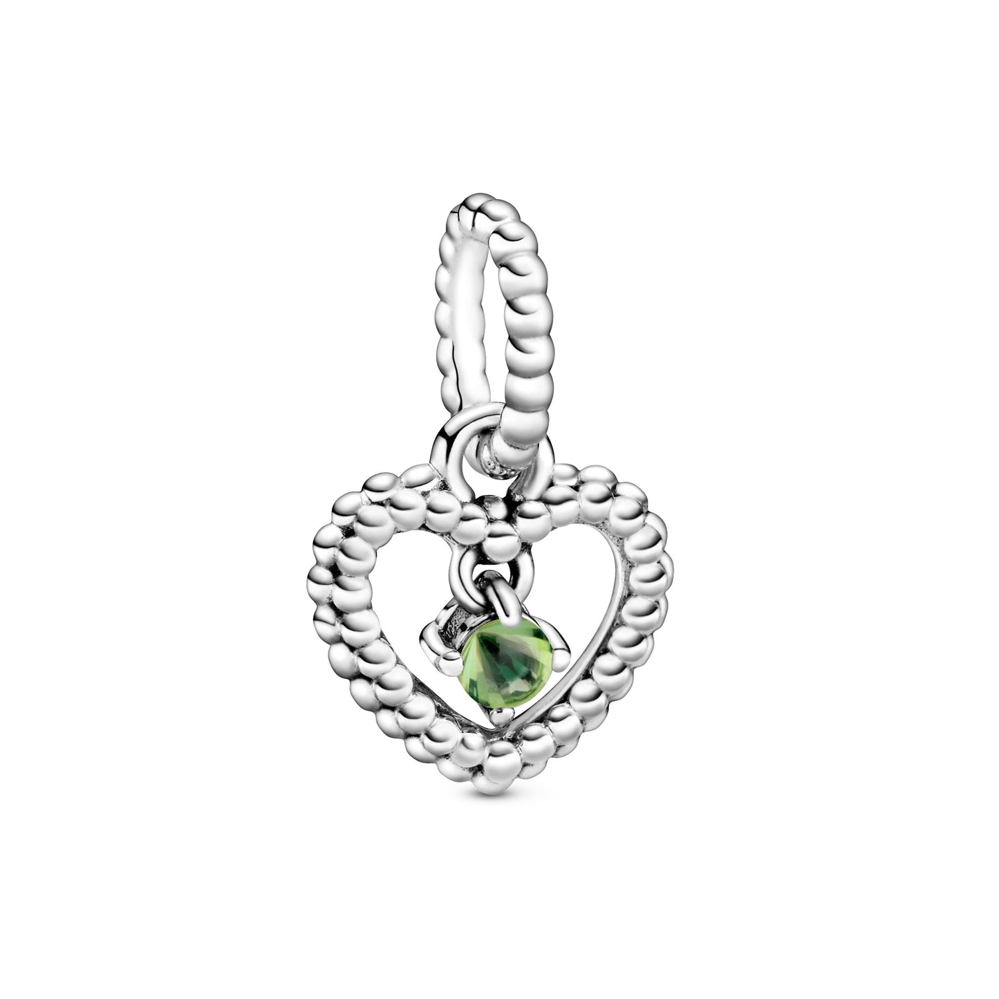 Spring Green Beaded Heart Dangle Charm Premium Fashion Jewelry Gift Collection