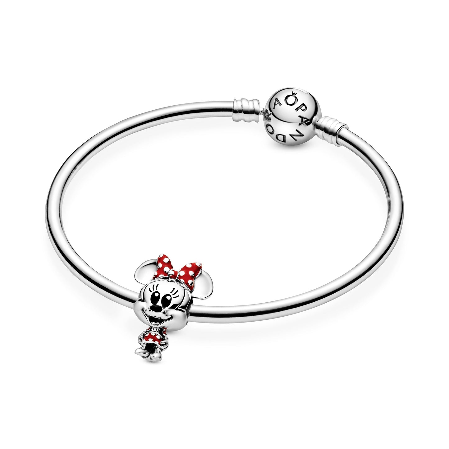 Disney Minnie Mouse Dotted Dress & Bow Charm Premium Fashion Jewelry Gift Collection