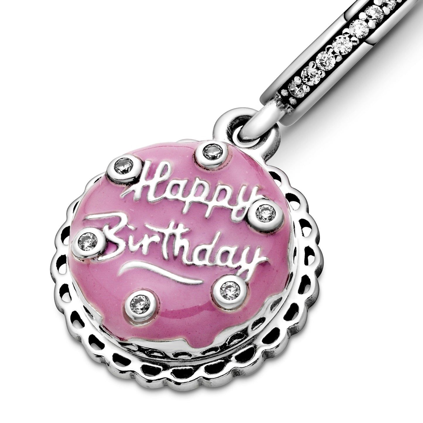 Pink Birthday Cake Dangle Charm Premium Fashion Jewelry Gift Collection