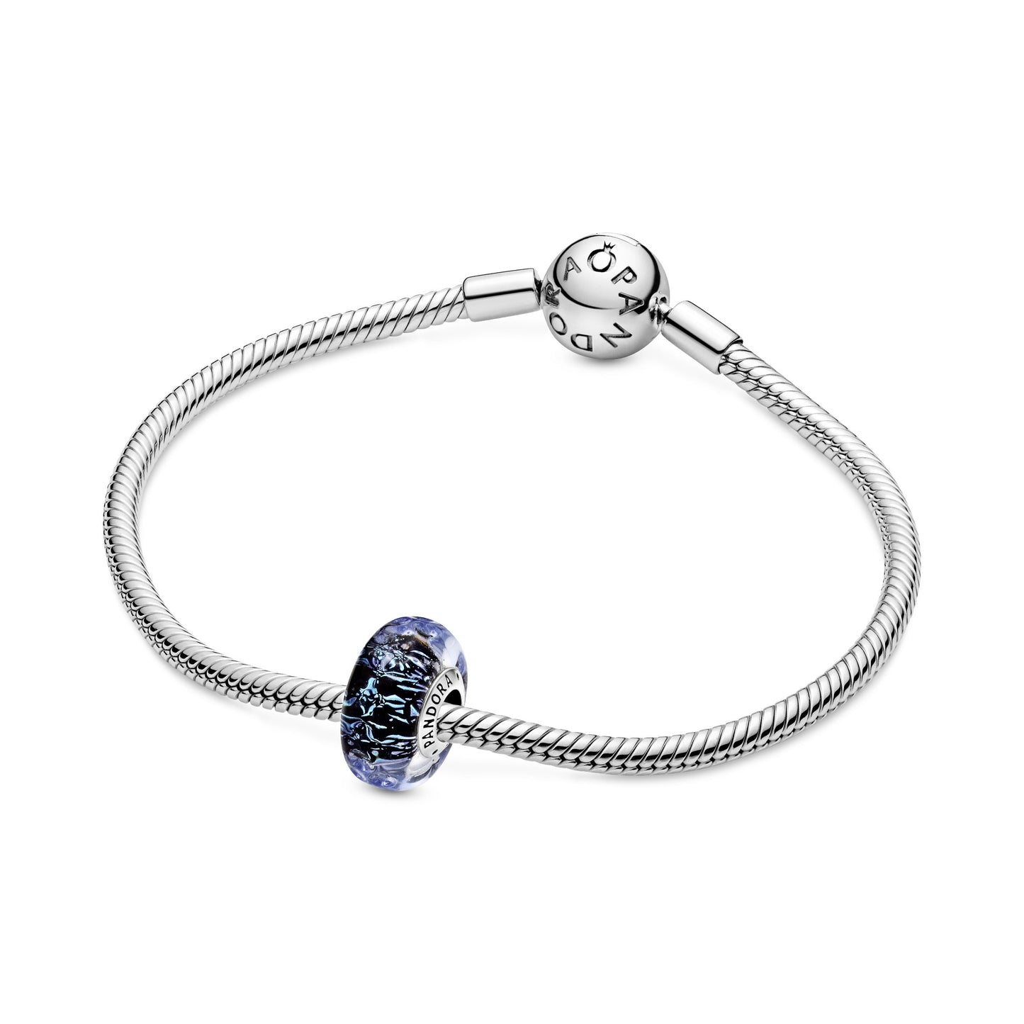 Wavy Dark Blue Murano Glass Ocean Charm Premium Fashion Jewelry Gift Collection