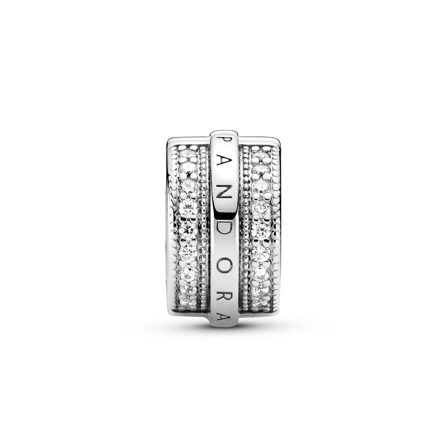 Sparkling Pavé Lines and Logo Clip Premium Fashion Jewelry Gift Collection
