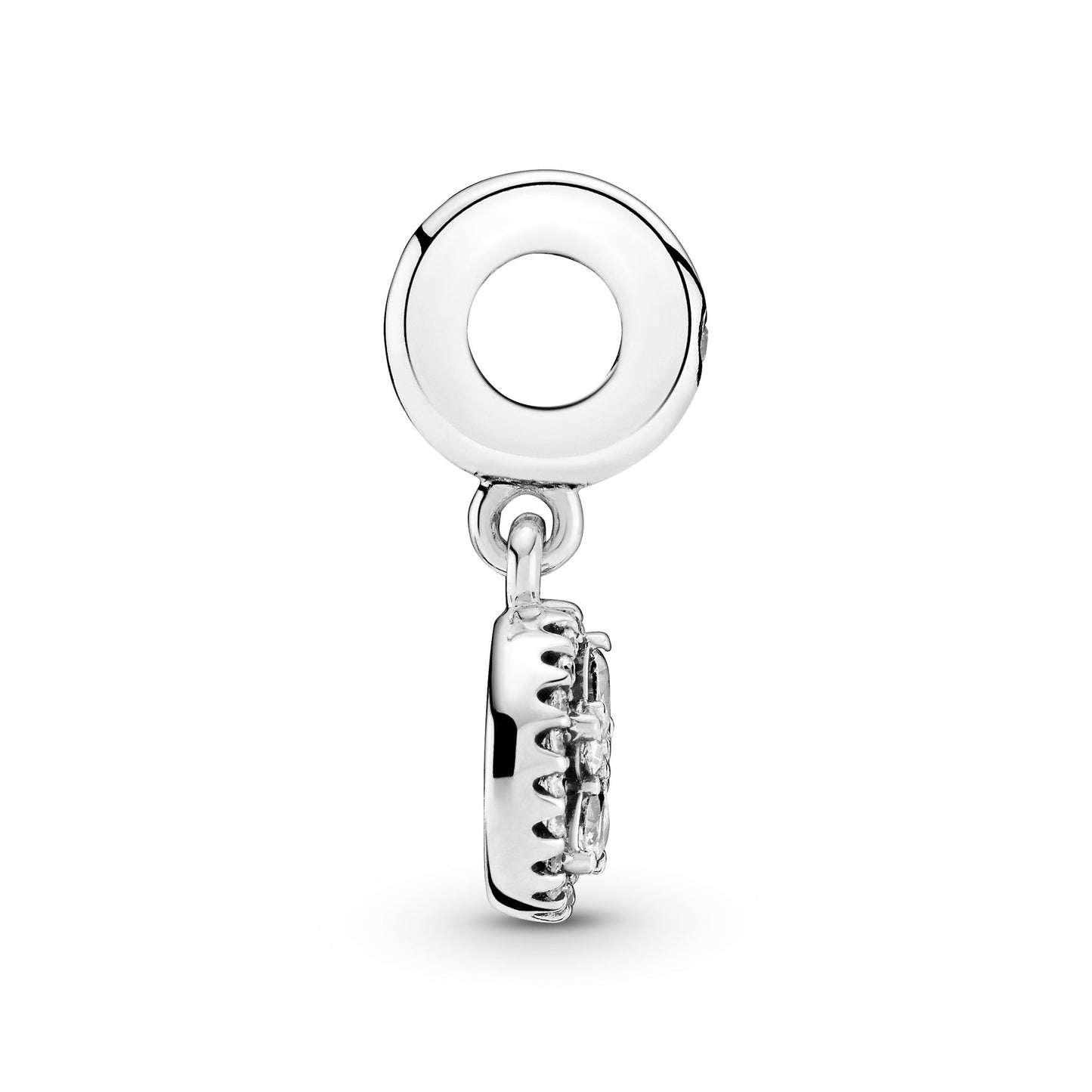 Sparkling Snowflake Circle Dangle Charm Premium Fashion Jewelry Gift Collection