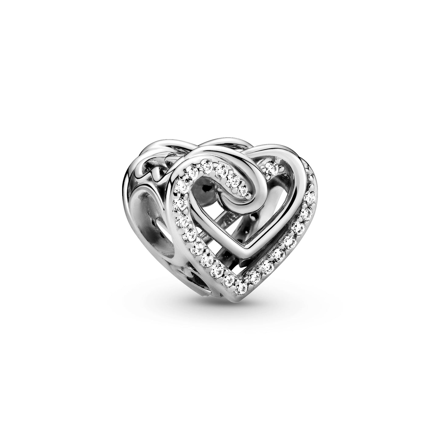 Sparkling Entwined Hearts Charm Premium Fashion Jewelry Gift Collection