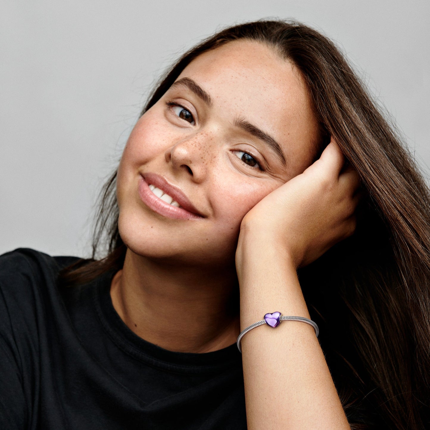 Metallic Purple Heart Charm Premium Fashion Jewelry Gift Collection