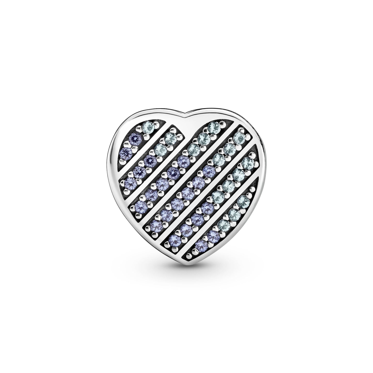 Pandora Reflexions Blue Pavé Heart Clip Charm Premium Fashion Jewelry Gift Collection
