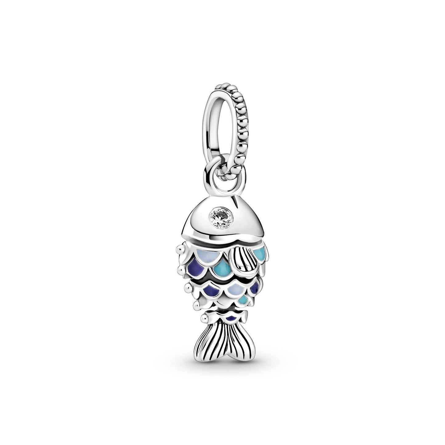 Blue Scaled Fish Dangle Charm Premium Fashion Jewelry Gift Collection