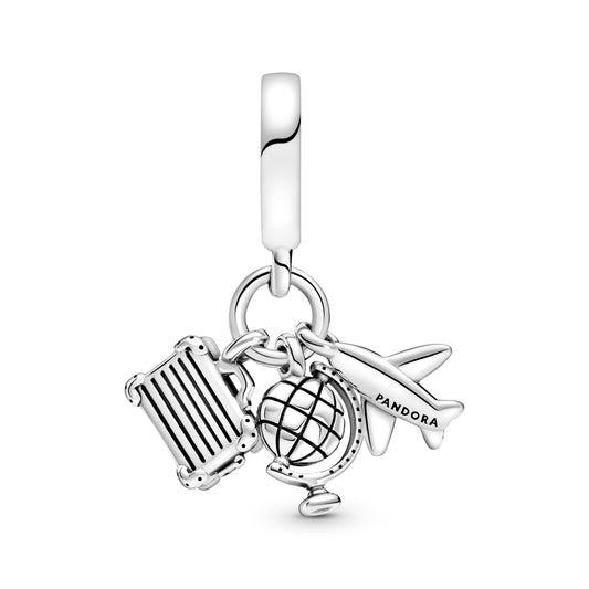 Airplane, Globe & Suitcase Dangle Charm Premium Fashion Jewelry Gift Collection
