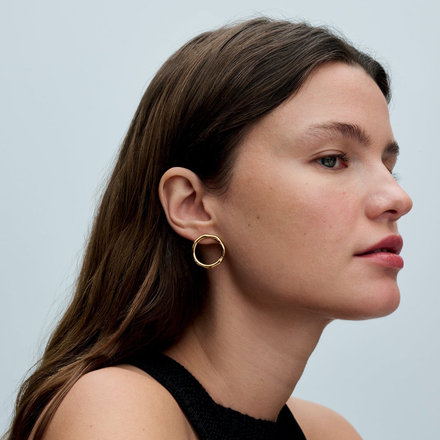 Organically Shaped Circle Stud Earrings Popular Style Premium Collection
