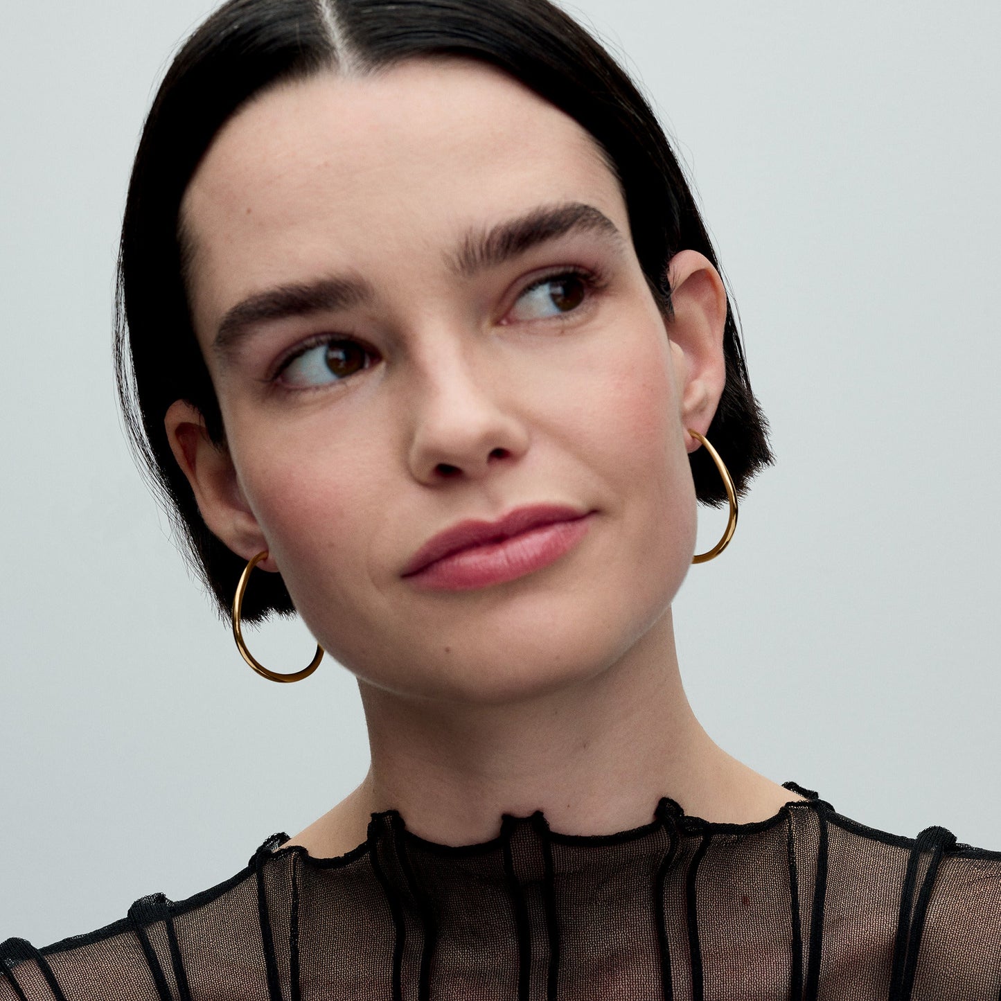 Organically Shaped 42 mm Open Hoop Earrings Popular Style Premium Collection
