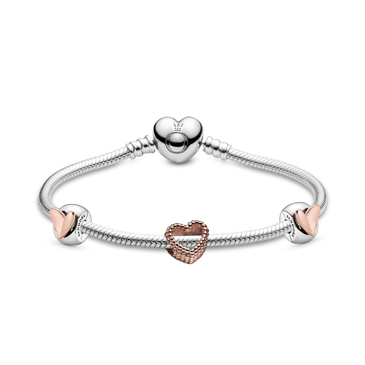 Love Hearts Bracelet and Charms Bundle Set Premium Fashion Jewelry Gift Collection