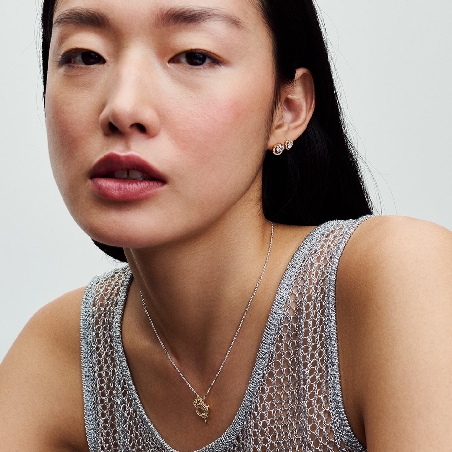 Two-tone Chinese Year of the Dragon Collier Necklace Premium Fashion Jewelry Gift Collection