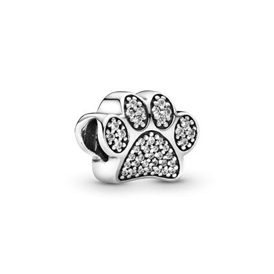 Paw silver charm with cubic zirconia Premium Fashion Jewelry Gift Collection