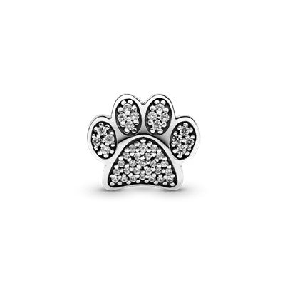 Paw silver charm with cubic zirconia Premium Fashion Jewelry Gift Collection