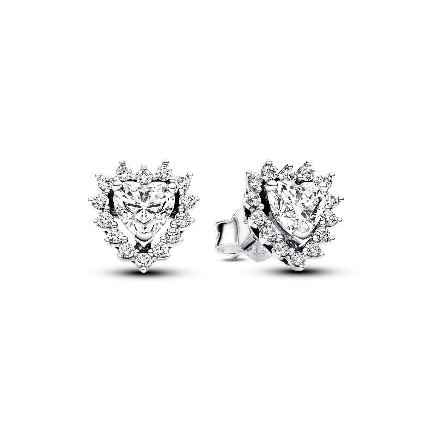 Sparkling Heart Halo Stud Earrings Popular Style Premium Collection