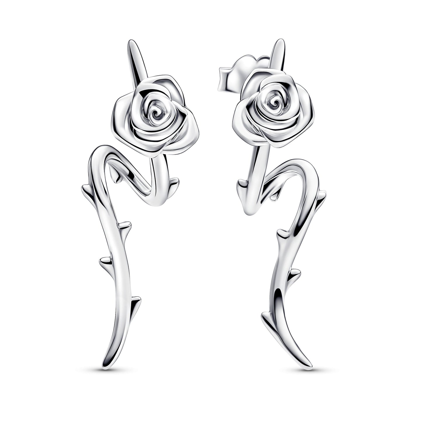 Rose in Bloom Curved Stud Earrings Popular Style Premium Collection