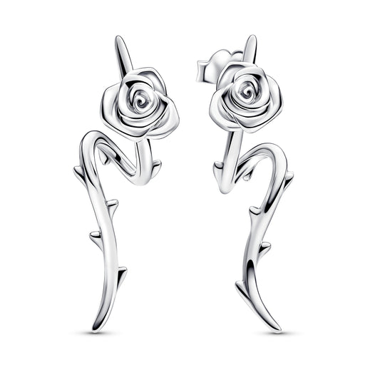 Rose in Bloom Curved Stud Earrings Popular Style Premium Collection