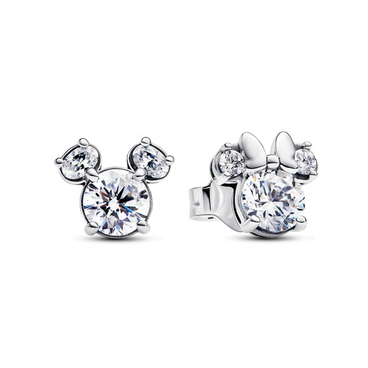 Disney Mickey Mouse & Minnie Mouse Sparkling Stud Earrings Popular Style Premium Collection
