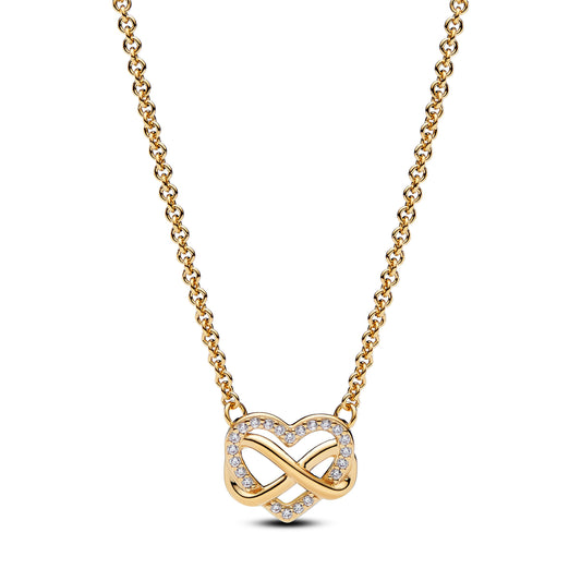 Sparkling Infinity Heart Collier Necklace Premium Fashion Jewelry Gift Collection