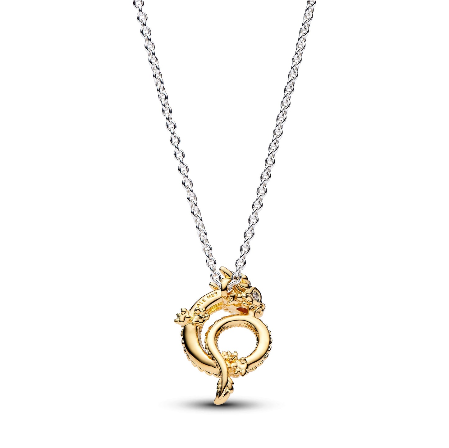 Two-tone Chinese Year of the Dragon Collier Necklace Premium Fashion Jewelry Gift Collection