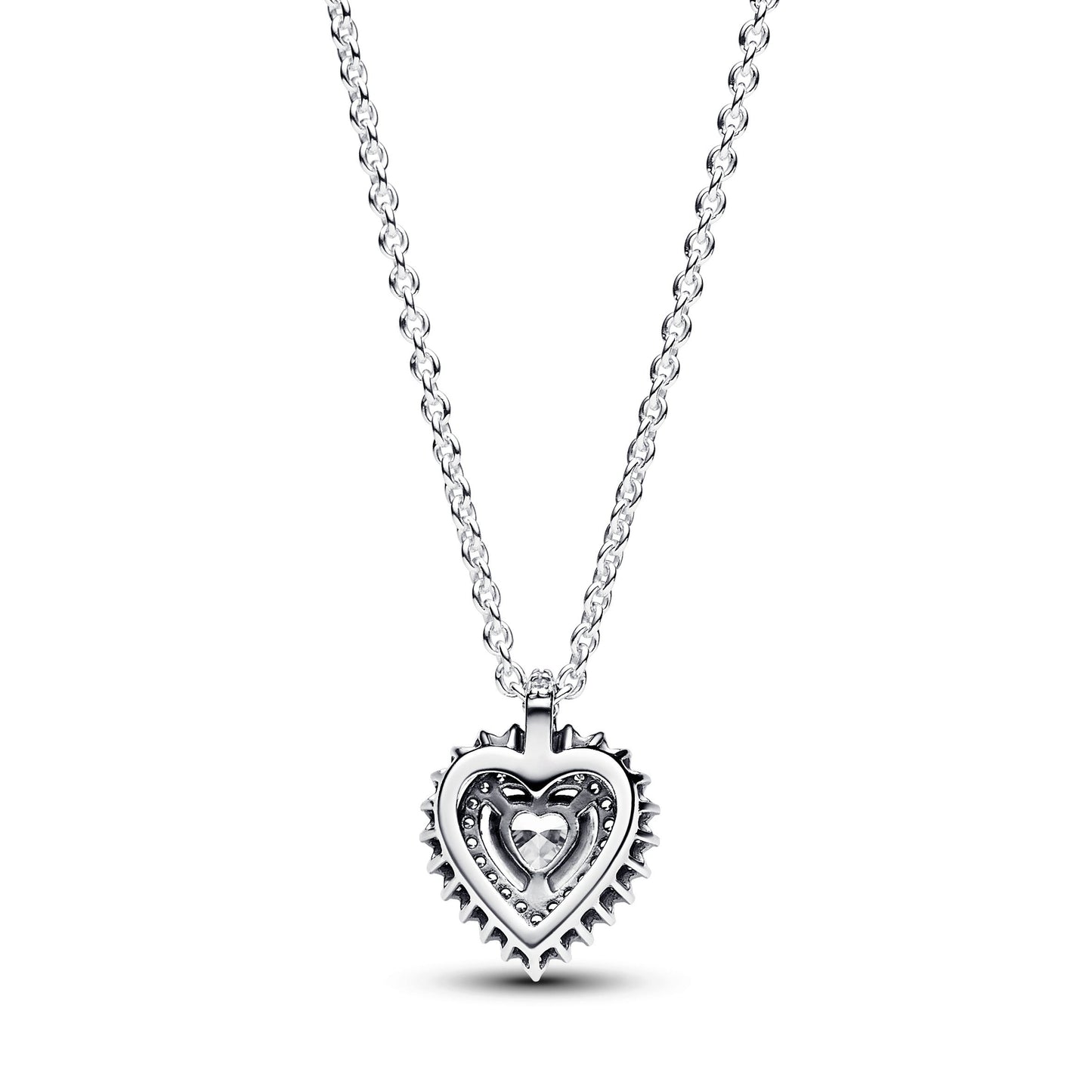 Sparkling Heart Halo Pendant Necklace Premium Fashion Jewelry Gift Collection