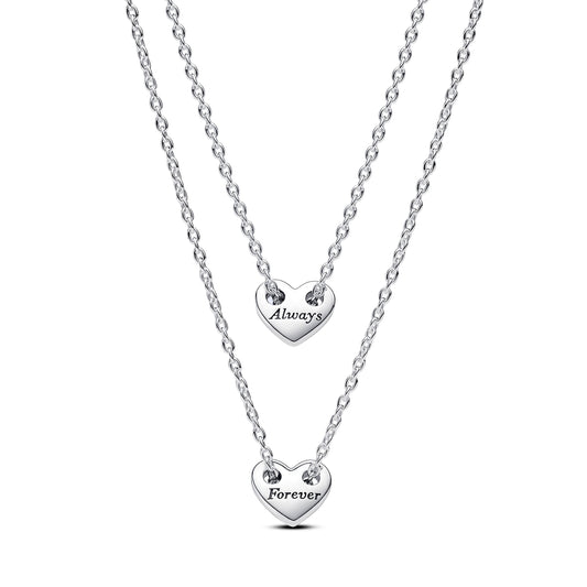 Forever & Always Splittable Heart Collier Necklaces Premium Fashion Jewelry Gift Collection